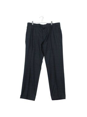 Hermes Pants Trousers Wool Plaid Center Crease Navy XL 56